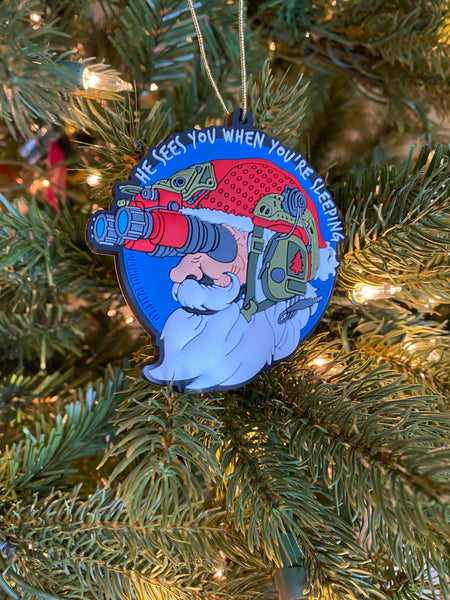 Patriot Patch Co. - Santa He Sees You When You're Sleeping - Santa NODS - Christmas Ornament