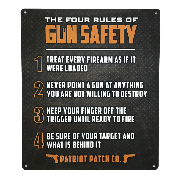 Rules of Gun Safety - Aluminum Sign