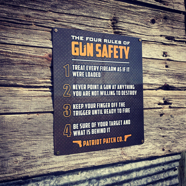 Rules of Gun Safety - Aluminum Sign
