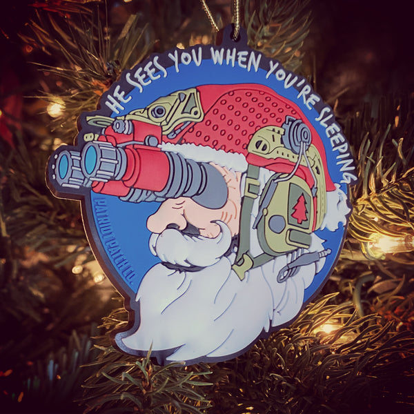 Patriot Patch Co. - Santa He Sees You When You're Sleeping - Santa NODS - Christmas Ornament