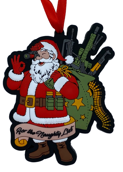 Patriot Patch Co. - Tactical Santa Naughty List - Christmas Ornament