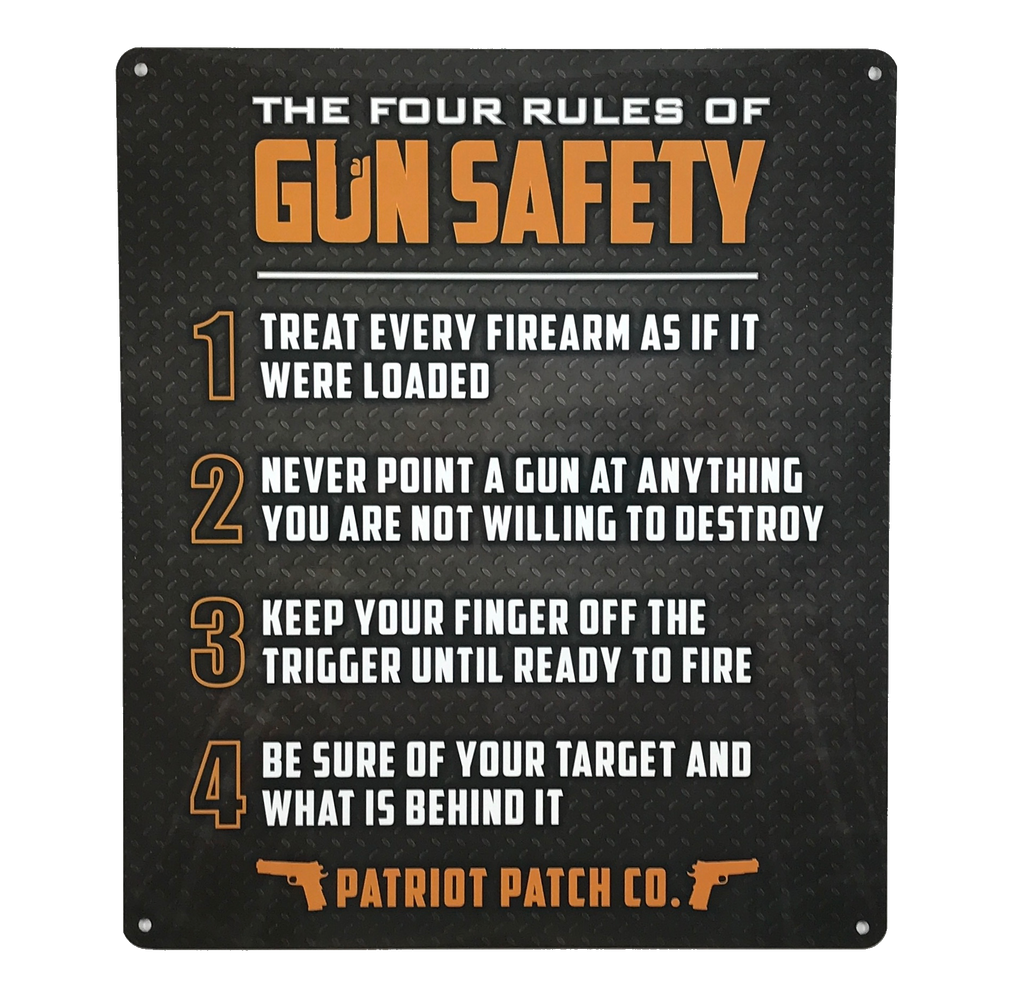 Rules of Gun Safety - Aluminum Sign
