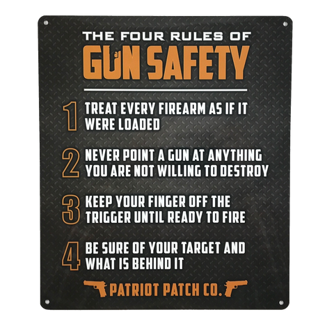 Rules of Gun Safety - Aluminum Sign