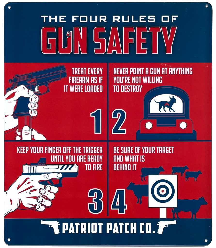 4 Rules of Gun Safety Sign