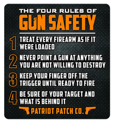 4 Rules of Gun Safety - 5.25" x 5.75" Sticker - (Large Size) Multipacks