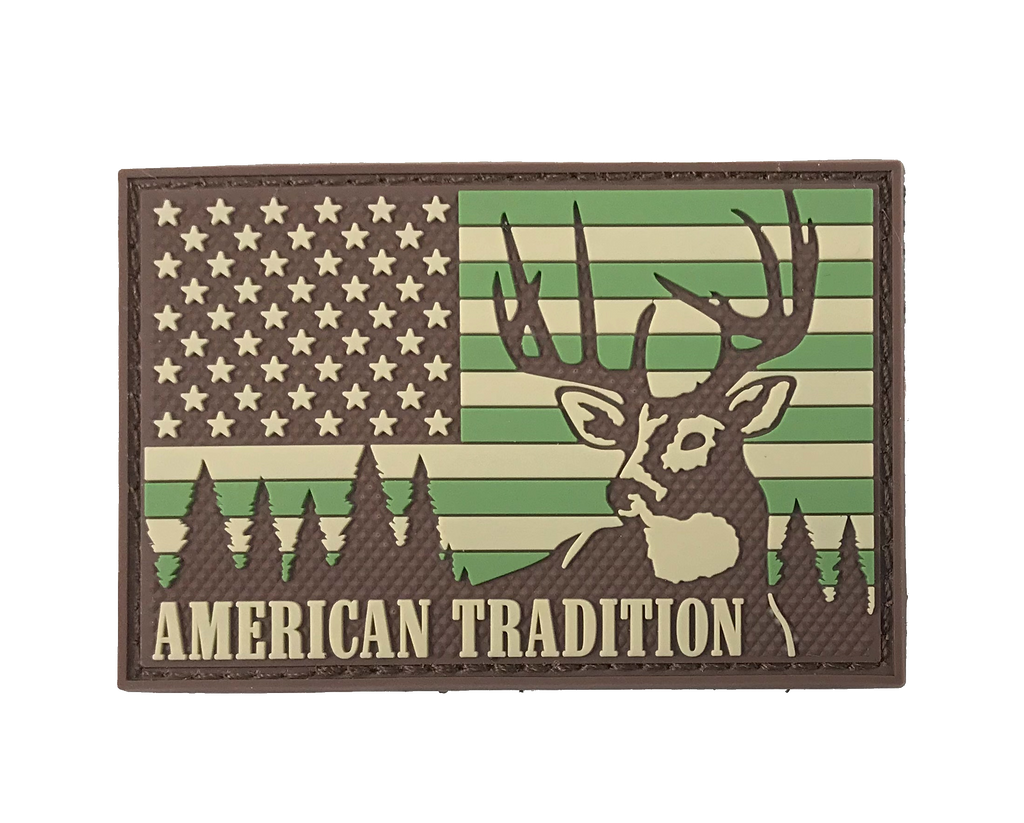 American Tradition - Deer Hunting USA Flag - Patch