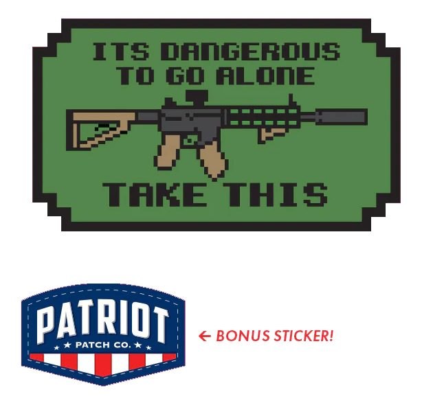 Dangerous To Go Alone - M4 Sticker – Patriot Patch Company LLC Dangerous To Go Alone - M4 Sticker – Patriot Patch Company LLC