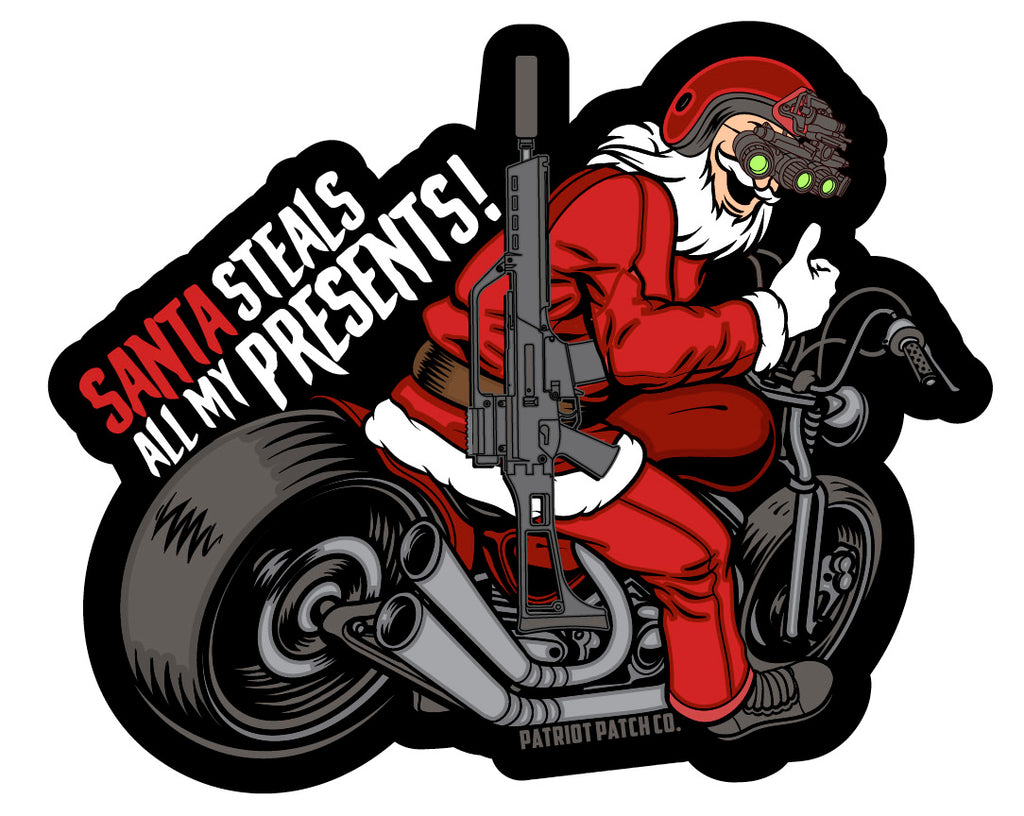 Santa Steals Presents Sticker