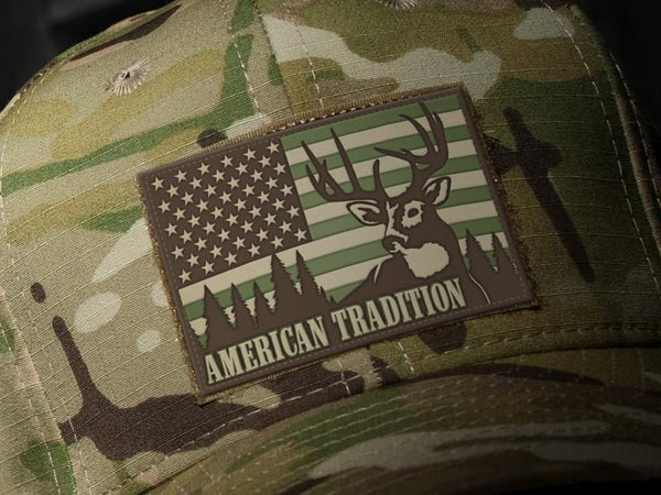 American Tradition - Deer Hunting USA Flag - Patch