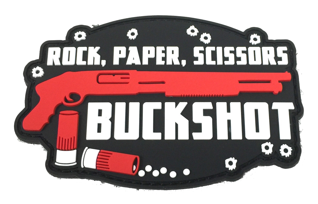 Rock, Paper, Scissors, Buckshot - Patch – Patriot Patch Company LLC