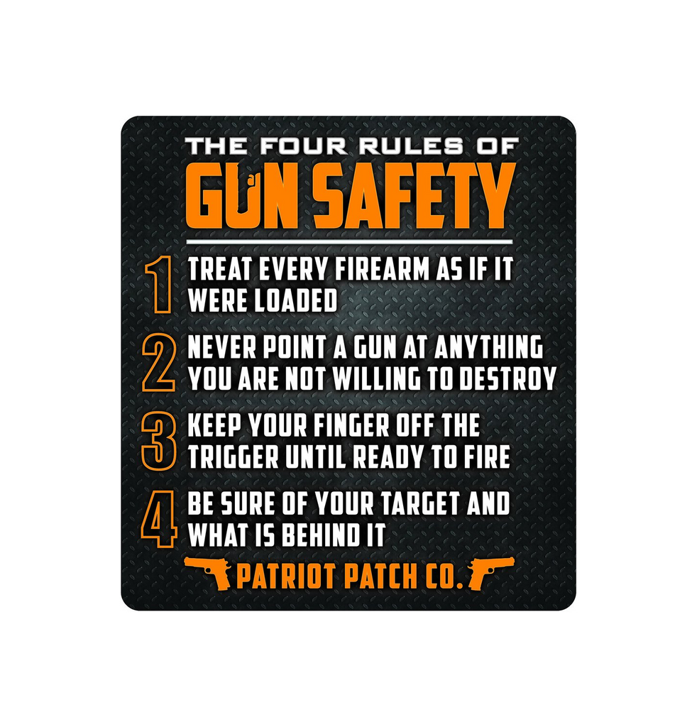 4 Rules of Gun Safety - 2.75" x 3" Sticker (Classroom Handout Size)