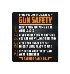 4 Rules of Gun Safety - 2.75" x 3" Sticker (Classroom Handout Size)